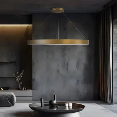 Alternative view of kelvo® VENOM KLV-101-0195 Κρεμαστό Φωτιστικό Οροφής LED 75W 7500lm 120° AC 220-240V IP20 Ρυθμιζόμενο Λευκό CCT με Χειριστήριο από 2700K έως 6000K Dimmable - Lumileds SMD Chip - Χρυσό Πλατίνα - Μ100 x Π100 x Υ6.5cm - 3 Χρόνια Εγγύηση