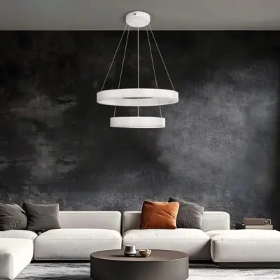 Alternative view of kelvo® VENOM KLV-101-0197 Κρεμαστό Φωτιστικό Οροφής LED 75W 7500lm 120° AC 220-240V IP20 Ρυθμιζόμενο Λευκό CCT με Χειριστήριο από 2700K έως 6000K Dimmable - Lumileds SMD Chip - Λευκό Ματ - Μ60 x Π60 x Υ40cm - 3 Χρόνια Εγγύηση