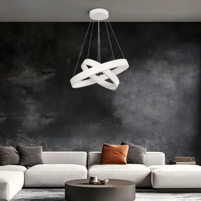 Alternative view of kelvo® VENOM KLV-101-0197-V2 Κρεμαστό Φωτιστικό Οροφής LED 75W 7500lm 120° AC 220-240V IP20 Ρυθμιζόμενο Λευκό CCT με Χειριστήριο από 2700K έως 6000K Dimmable - Lumileds SMD Chip - Λευκό Ματ - Μ60 x Π60 x Υ40cm - 3 Χρόνια Εγγύηση