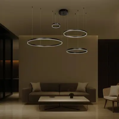 Alternative view of kelvo® VENOM KLV-101-0202 Κρεμαστό Φωτιστικό Οροφής LED 150W 15000lm 120° AC 220-240V IP20 Ρυθμιζόμενο Λευκό CCT με Χειριστήριο από 2700K έως 6000K Dimmable - Lumileds SMD Chip - Μαύρο Ματ - Μ150 x Π90 x Υ60cm - 3 Χρόνια Εγγύηση