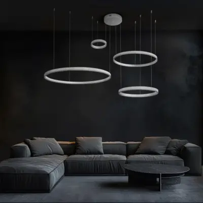 Alternative view of kelvo® VENOM KLV-101-0203 Κρεμαστό Φωτιστικό Οροφής LED 150W 15000lm 120° AC 220-240V IP20 Ρυθμιζόμενο Λευκό CCT με Χειριστήριο από 2700K έως 6000K Dimmable - Lumileds SMD Chip - Λευκό Ματ - Μ150 x Π90 x Υ60cm - 3 Χρόνια Εγγύηση