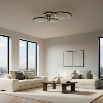 Alternative view of kelvo® NEMESIS KLV-101-0205 Φωτιστικό Οροφής LED 98W 9800lm 360° AC 220-240V IP20 Ρυθμιζόμενο Λευκό CCT με Χειριστήριο από 2700K έως 6000K Dimmable - Lumileds SMD Chip - Μαύρο Ματ - Μ89 x Π60 x Υ19cm - 3 Χρόνια Εγγύηση