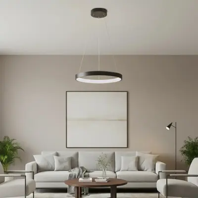 Alternative view of kelvo® NEMESIS KLV-101-0208 Κρεμαστό Φωτιστικό Οροφής LED 45W 4500lm 180° AC 220-240V IP20 Ρυθμιζόμενο Λευκό CCT με Χειριστήριο από 2700K έως 6000K Dimmable - Lumileds SMD Chip - Μαύρο Ματ - Μ60 x Π60 x Υ4cm - 3 Χρόνια Εγγύηση