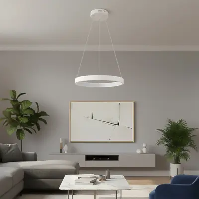 Alternative view of kelvo® NEMESIS KLV-101-0209 Κρεμαστό Φωτιστικό Οροφής LED 45W 4500lm 180° AC 220-240V IP20 Ρυθμιζόμενο Λευκό CCT με Χειριστήριο από 2700K έως 6000K Dimmable - Lumileds SMD Chip - Λευκό Ματ - Μ60 x Π60 x Υ4cm - 3 Χρόνια Εγγύηση