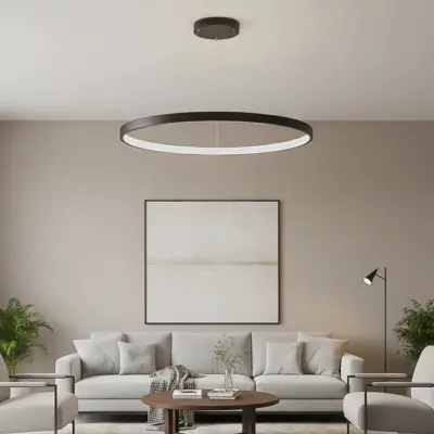 Alternative view of kelvo® NEMESIS KLV-101-0214 Κρεμαστό Φωτιστικό Οροφής LED 75W 7500lm 180° AC 220-240V IP20 Ρυθμιζόμενο Λευκό CCT με Χειριστήριο από 2700K έως 6000K Dimmable - Lumileds SMD Chip - Μαύρο Ματ - Μ100 x Π100 x Υ4cm - 3 Χρόνια Εγγύηση