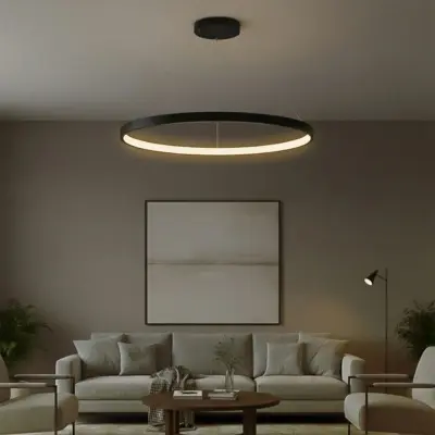 kelvo® NEMESIS KLV-101-0214 Κρεμαστό Φωτιστικό Οροφής LED 75W 7500lm 180° AC 220-240V IP20 Ρυθμιζόμενο Λευκό CCT με Χειριστήριο από 2700K έως 6000K Dimmable - Lumileds SMD Chip - Μαύρο Ματ - Μ100 x Π100 x Υ4cm - 3 Χρόνια Εγγύηση