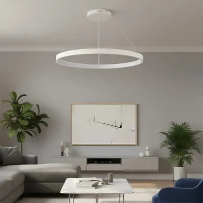 Alternative view of kelvo® NEMESIS KLV-101-0215 Κρεμαστό Φωτιστικό Οροφής LED 75W 7500lm 180° AC 220-240V IP20 Ρυθμιζόμενο Λευκό CCT με Χειριστήριο από 2700K έως 6000K Dimmable - Lumileds SMD Chip - Λευκό Ματ - Μ100 x Π100 x Υ4cm - 3 Χρόνια Εγγύηση