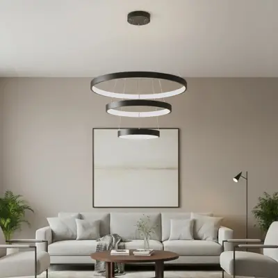 Alternative view of kelvo® NEMESIS KLV-101-0217 Κρεμαστό Φωτιστικό Οροφής LED 100W 10000lm 180° AC 220-240V IP20 Ρυθμιζόμενο Λευκό CCT με Χειριστήριο από 2700K έως 6000K Dimmable - Lumileds SMD Chip - Μαύρο Ματ - Μ60 x Π60 x Υ60cm - 3 Χρόνια Εγγύηση