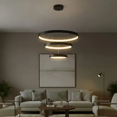 kelvo® NEMESIS KLV-101-0217 Κρεμαστό Φωτιστικό Οροφής LED 100W 10000lm 180° AC 220-240V IP20 Ρυθμιζόμενο Λευκό CCT με Χειριστήριο από 2700K έως 6000K Dimmable - Lumileds SMD Chip - Μαύρο Ματ - Μ60 x Π60 x Υ60cm - 3 Χρόνια Εγγύηση