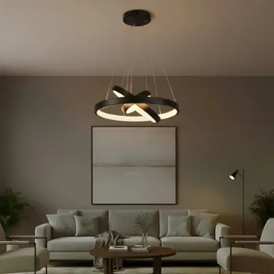 kelvo® NEMESIS KLV-101-0217-V2 Κρεμαστό Φωτιστικό Οροφής LED 100W 10000lm 180° AC 220-240V IP20 Ρυθμιζόμενο Λευκό CCT με Χειριστήριο από 2700K έως 6000K Dimmable - Lumileds SMD Chip - Μαύρο Ματ - Μ60 x Π60 x Υ60cm - 3 Χρόνια Εγγύηση