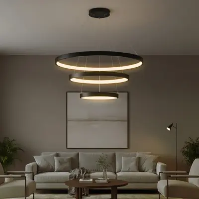 kelvo® NEMESIS KLV-101-0220 Κρεμαστό Φωτιστικό Οροφής LED 120W 12000lm 180° AC 220-240V IP20 Ρυθμιζόμενο Λευκό CCT με Χειριστήριο από 2700K έως 6000K Dimmable - Lumileds SMD Chip - Μαύρο Ματ - Μ80 x Π80 x Υ80cm - 3 Χρόνια Εγγύηση