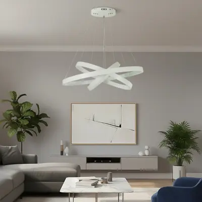 Alternative view of kelvo® NEMESIS KLV-101-0221-V2 Κρεμαστό Φωτιστικό Οροφής LED 120W 12000lm 180° AC 220-240V IP20 Ρυθμιζόμενο Λευκό CCT με Χειριστήριο από 2700K έως 6000K Dimmable - Lumileds SMD Chip - Λευκό Ματ - Μ80 x Π80 x Υ80cm - 3 Χρόνια Εγγύηση