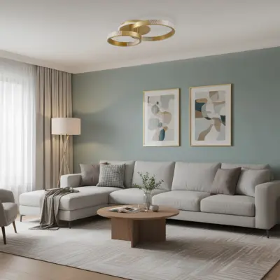 Alternative view of kelvo® DIAMOND KLV-101-0225 Φωτιστικό Οροφής LED 67W 6700lm 360° AC 220-240V IP20 Ρυθμιζόμενο Λευκό CCT με Χειριστήριο από 2700K έως 6000K Dimmable - Lumileds SMD Chip - Χρυσό Πλατίνα - Μ60 x Π40 x Υ14cm - 3 Χρόνια Εγγύηση