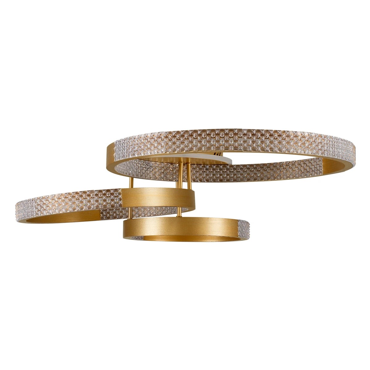 kelvo® DIAMOND KLV-101-0228 Φωτιστικό Οροφής LED 100W 10000lm 360° AC 220-240V IP20 Ρυθμιζόμενο Λευκό CCT με Χειριστήριο από 2700K έως 6000K Dimmable - Lumileds SMD Chip - Χρυσό Πλατίνα - Μ80 x Π50 x Υ20cm - 3 Χρόνια Εγγύηση - Image 4
