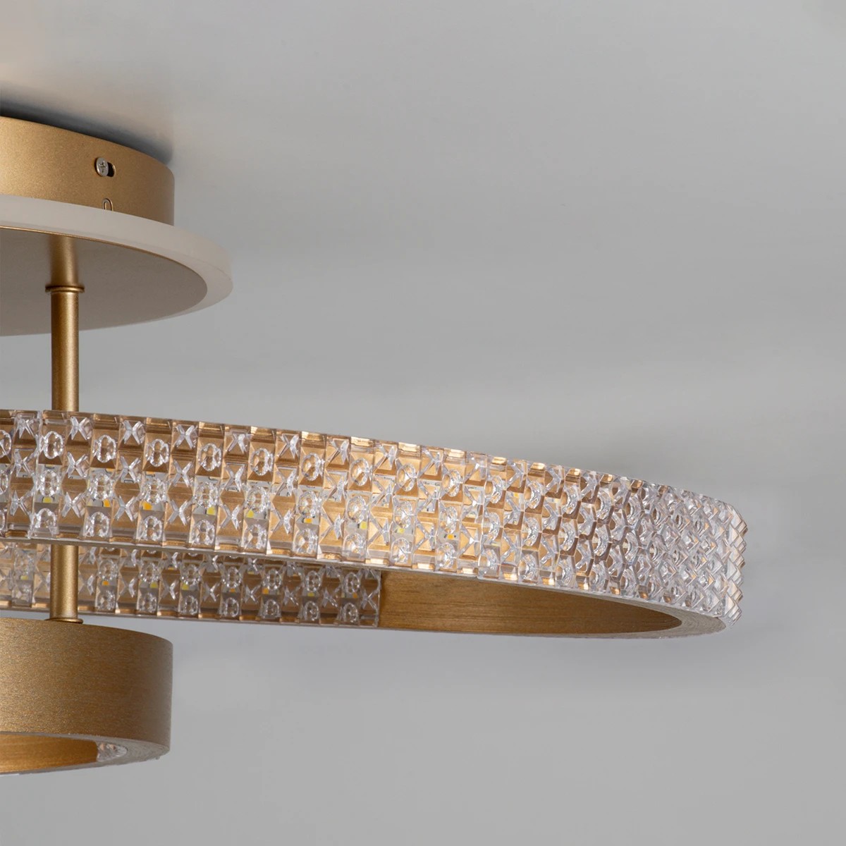 kelvo® DIAMOND KLV-101-0228 Φωτιστικό Οροφής LED 100W 10000lm 360° AC 220-240V IP20 Ρυθμιζόμενο Λευκό CCT με Χειριστήριο από 2700K έως 6000K Dimmable - Lumileds SMD Chip - Χρυσό Πλατίνα - Μ80 x Π50 x Υ20cm - 3 Χρόνια Εγγύηση - Image 7