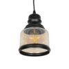 LEDTM® OLIVER 999-0187 Vintage Κρεμαστό Φωτιστικό Οροφής με Ντουί 1 x E27 AC 220-240V IP20 - Μελί & Μαύρο - Μ15 x Π15 x Υ21.5cm