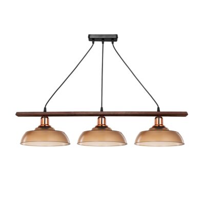 Alternative view of LEDTM® LOAN 203-0289 Μοντέρνο Κρεμαστό Φωτιστικό Οροφής με Ντουί 3 x E27 AC 220-240V IP20 - Καφέ & Μπρονζέ -  Μ89 x Π25.5 x Υ19cm