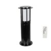 LEDTM® SOLARMIS 90536 Φωτιστικό Κολωνάκι Κήπου LED 10W 180lm 120° με Ενσωματωμένο Φωτοβολταϊκό Panel 6V 5W & Επαναφορτιζόμενη Μπαταρία Li-ion 3.2V 6000mAh με Αισθητήρα Ημέρας-Νύχτας Αδιάβροχο IP65 All in One CCT 6000K-4500K-2700K - Μαύρο - Μ22 x Π22 x Υ59cm - 2 Χρόνια Εγγύηση