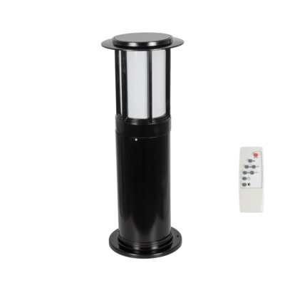 LEDTM® SOLARMIS 90536 Φωτιστικό Κολωνάκι Κήπου LED 10W 180lm 120° με Ενσωματωμένο Φωτοβολταϊκό Panel 6V 5W & Επαναφορτιζόμενη Μπαταρία Li-ion 3.2V 6000mAh με Αισθητήρα Ημέρας-Νύχτας Αδιάβροχο IP65 All in One CCT 6000K-4500K-2700K - Μαύρο - Μ22 x Π22 x Υ59cm - 2 Χρόνια Εγγύηση