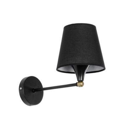 LEDTM® BLAKI 201-0115 Μοντέρνο Φωτιστικό Τοίχου - Απλίκα με Ντουί 1 x E27 AC 220-240V IP20 - Μαύρο - Μ40 x Π15 x Υ20cm