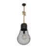 LEDTM® URBAN 999-0192 Vintage Κρεμαστό Φωτιστικό Οροφής με Ντουί 1 x E27 AC 220-240V IP20 - Μαύρο & Μπεζ - Μ28 x Π28 x Υ80cm