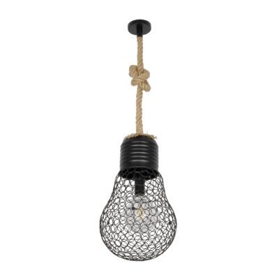 LEDTM® URBAN 999-0192 Vintage Κρεμαστό Φωτιστικό Οροφής με Ντουί 1 x E27 AC 220-240V IP20 - Μαύρο & Μπεζ - Μ28 x Π28 x Υ80cm