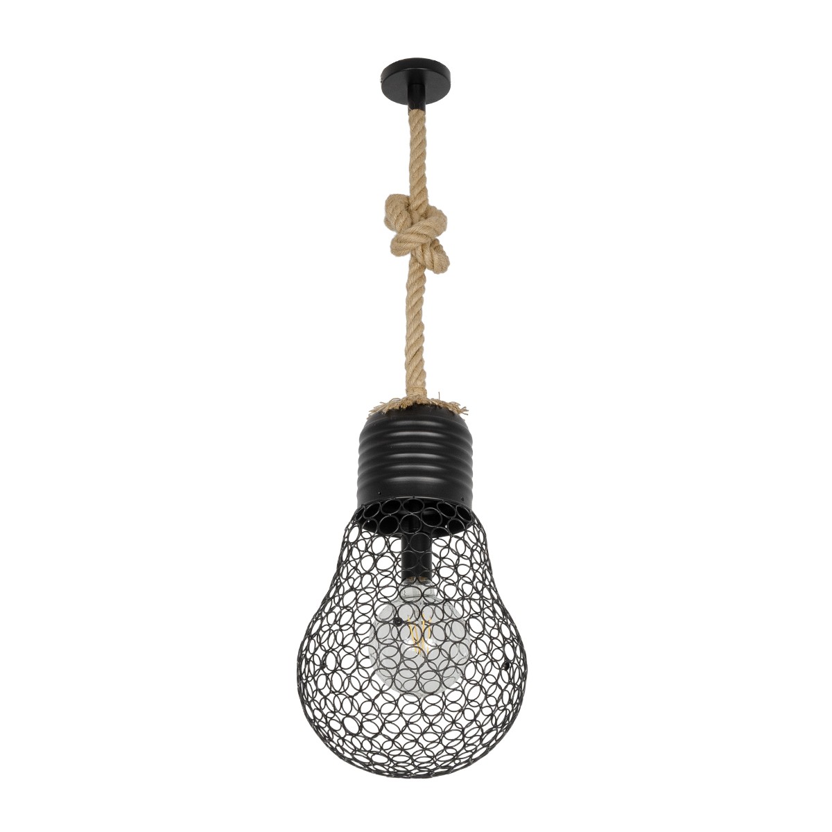 LEDTM® URBAN 999-0192 Vintage Κρεμαστό Φωτιστικό Οροφής με Ντουί 1 x E27 AC 220-240V IP20 - Μαύρο & Μπεζ - Μ28 x Π28 x Υ80cm
