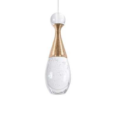LEDTM® JADORE 01232 Μοντέρνο Κρεμαστό Φωτιστικό Οροφής LED 5W 400lm 120° AC 220-240V IP20 Θερμό Λευκό 2700K - Lumileds SMD Chip - Χρυσό & Διάφανο - Μ8 x Π8 x Υ26cm - 2 Χρόνια Εγγύηση