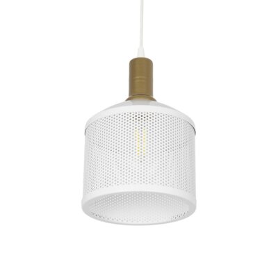 LEDTM® NETO 201-0129 Μοντέρνο Κρεμαστό Φωτιστικό Οροφής με Ντουί 1 x E27 AC 220-240V IP20 - Χρυσό & Λευκό - Μ18 x Π18 x Υ70cm