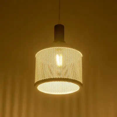 Alternative view of LEDTM® NETO 201-0129 Μοντέρνο Κρεμαστό Φωτιστικό Οροφής με Ντουί 1 x E27 AC 220-240V IP20 - Χρυσό & Λευκό - Μ18 x Π18 x Υ70cm