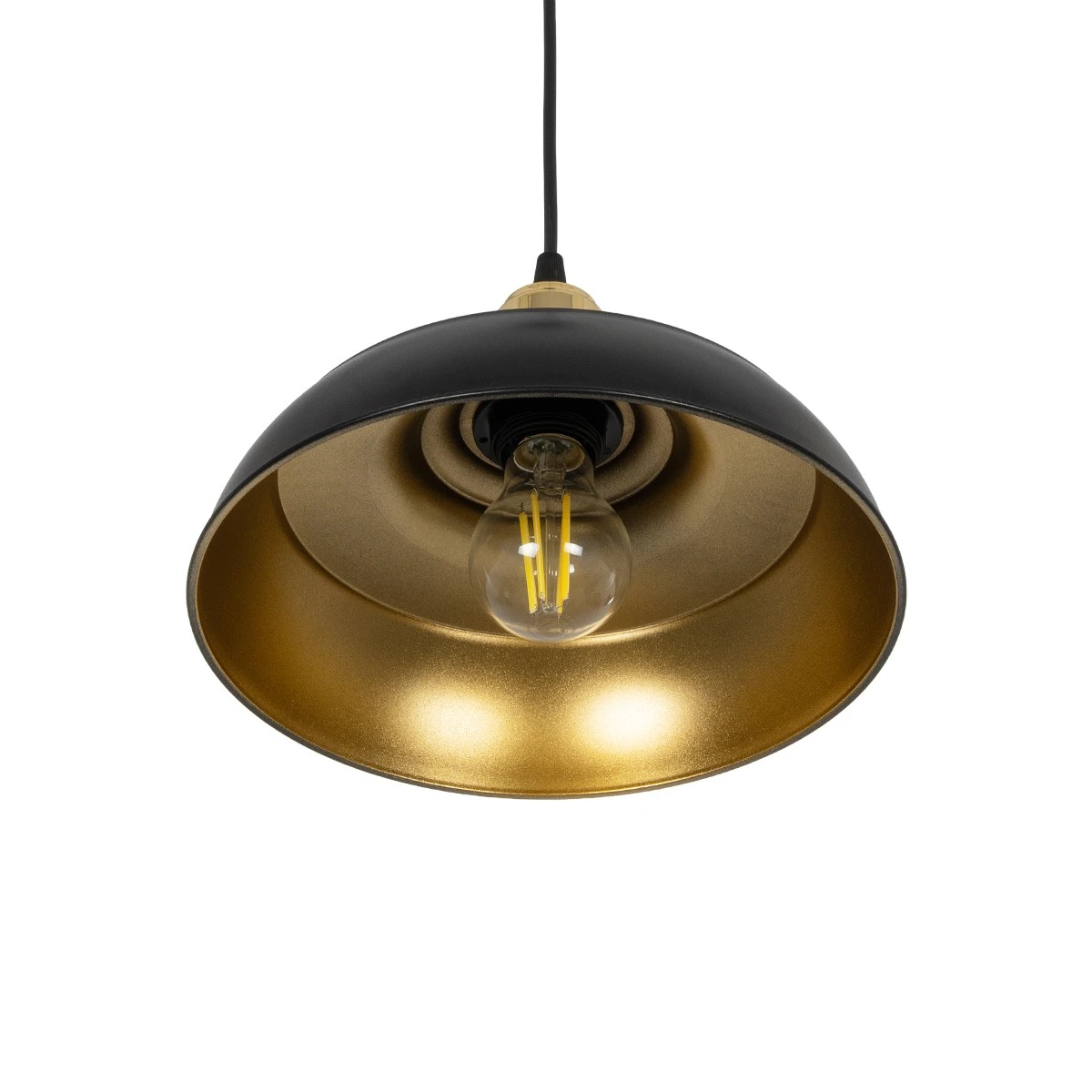 LEDTM® LOAN 203-0279 Μοντέρνο Κρεμαστό Φωτιστικό Οροφής με Ντουί 1 x E27 AC 220-240V IP20 - Μαύρο & Χρυσό - Μ25.5 x Π25.5 x Υ17cm - Image 5