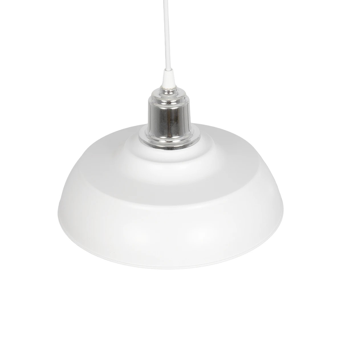 LEDTM® LOAN 203-0284 Μοντέρνο Κρεμαστό Φωτιστικό Οροφής με Ντουί 1 x E27 AC 220-240V IP20 - Λευκό & Ασημί - Μ25.5 x Π25.5 x Υ17cm - Image 6