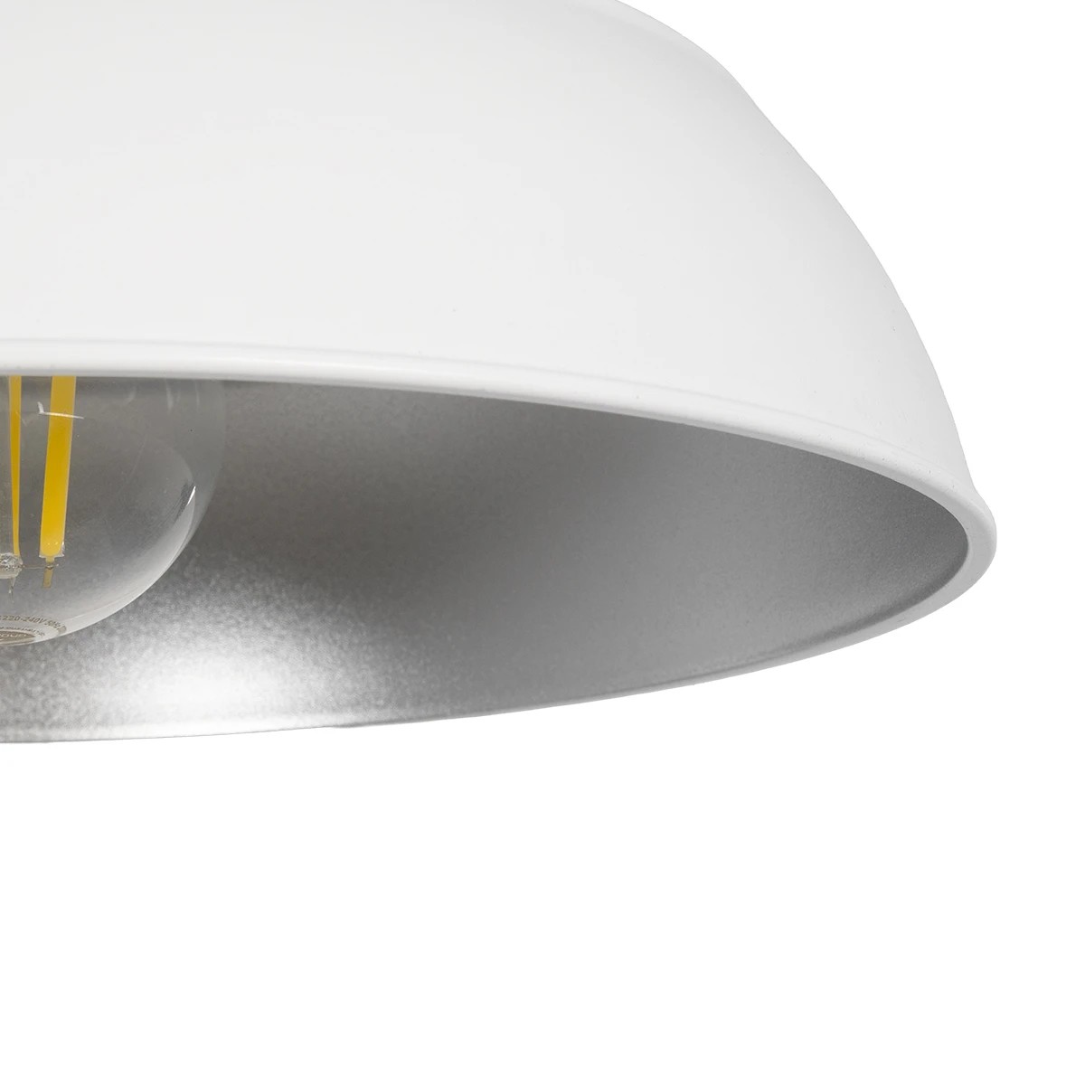 LEDTM® LOAN 203-0284 Μοντέρνο Κρεμαστό Φωτιστικό Οροφής με Ντουί 1 x E27 AC 220-240V IP20 - Λευκό & Ασημί - Μ25.5 x Π25.5 x Υ17cm - Image 8