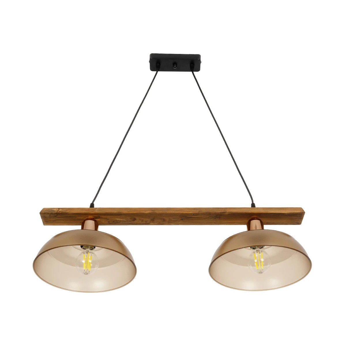 LEDTM® LOAN 203-0288 Μοντέρνο Κρεμαστό Φωτιστικό Οροφής με Ντουί 2 x E27 AC 220-240V IP20 - Καφέ & Μπρονζέ - Μ70 x Π25.5 x Υ19cm - Image 4