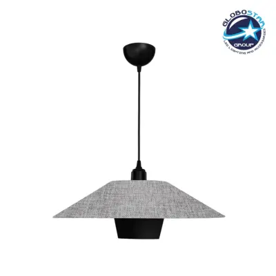 LEDTM® STORM 203-0292 Μοντέρνο Κρεμαστό Φωτιστικό Οροφής με Ντουί 1 x E27 AC 220-240V IP20 - Μαύρο & Γκρί  - Μ50 x Π50 x Υ24cm