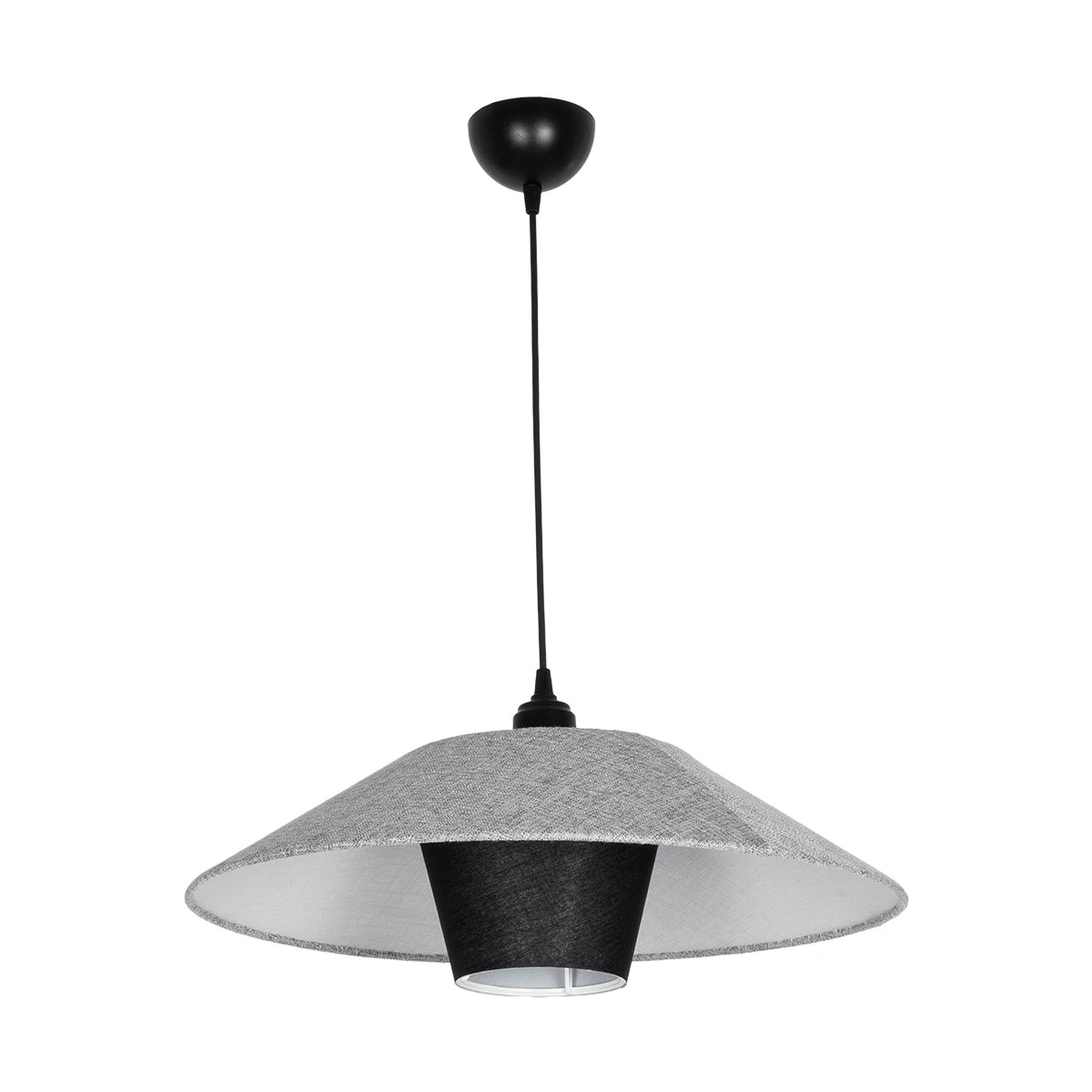 LEDTM® STORM 203-0292 Μοντέρνο Κρεμαστό Φωτιστικό Οροφής με Ντουί 1 x E27 AC 220-240V IP20 - Μαύρο & Γκρί - Μ50 x Π50 x Υ24cm - Image 3