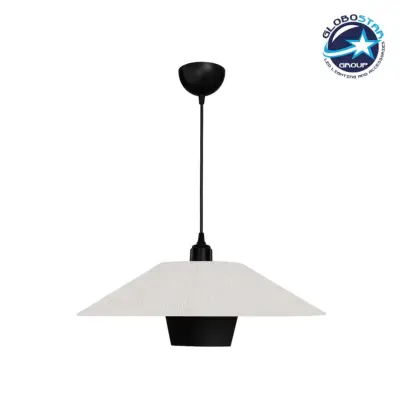 LEDTM® STORM 203-0293 Μοντέρνο Κρεμαστό Φωτιστικό Οροφής με Ντουί 1 x E27 AC 220-240V IP20 - Μαύρο &  Λευκό - Μ50 x Π50 x Υ24cm