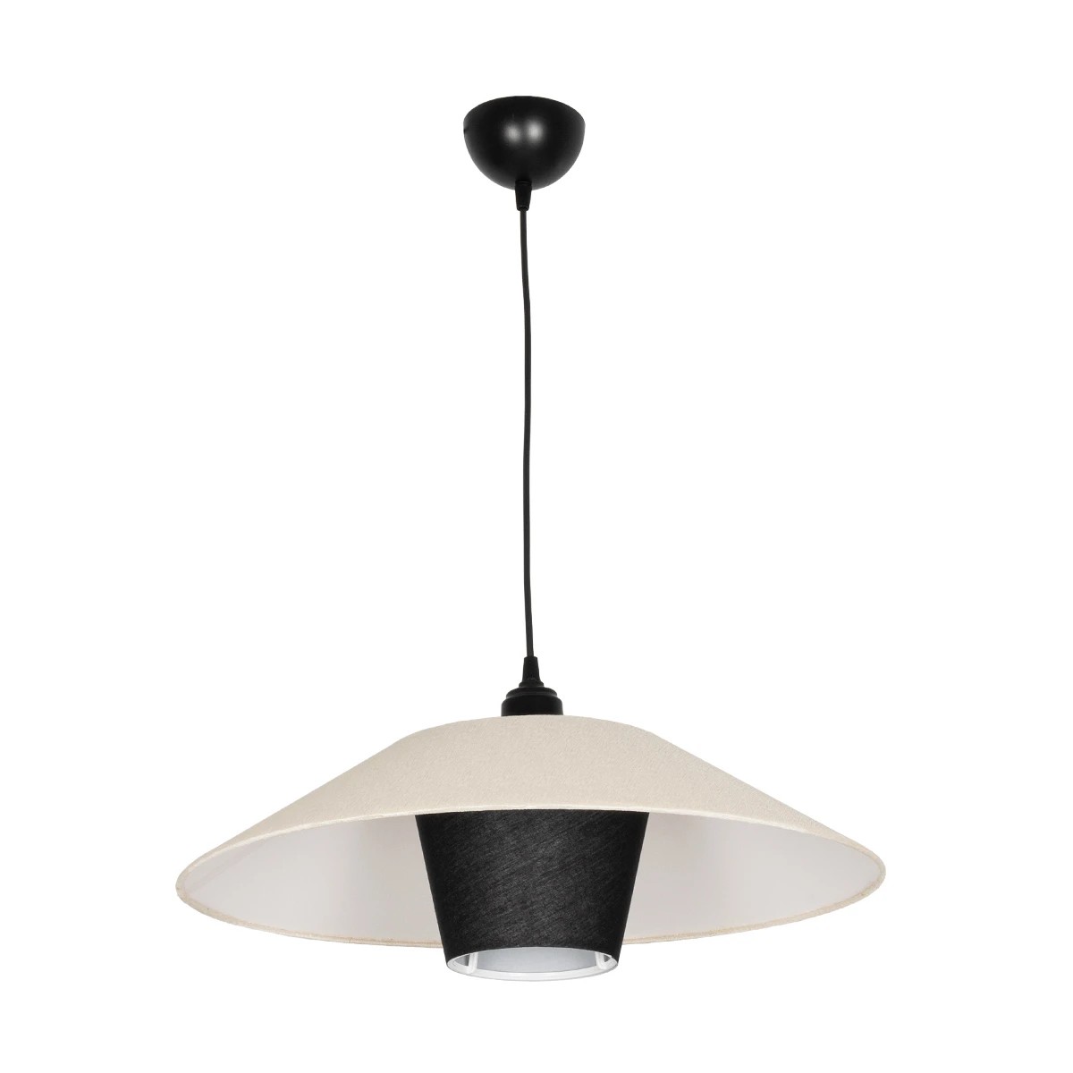 LEDTM® STORM 203-0293 Μοντέρνο Κρεμαστό Φωτιστικό Οροφής με Ντουί 1 x E27 AC 220-240V IP20 - Μαύρο & Λευκό - Μ50 x Π50 x Υ24cm - Image 3