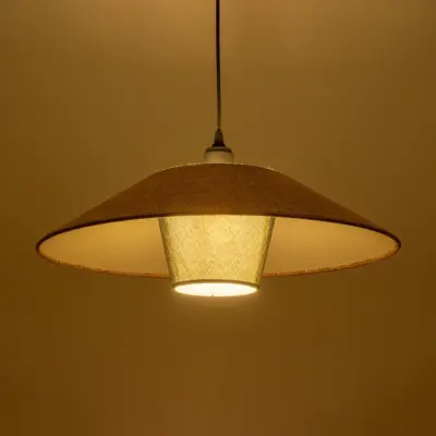 Alternative view of LEDTM® STORM 203-0294 Μοντέρνο Κρεμαστό Φωτιστικό Οροφής με Ντουί 1 x E27 AC 220-240V IP20 - Μαύρο &  Μπεζ - Μ50 x Π50 x Υ24cm
