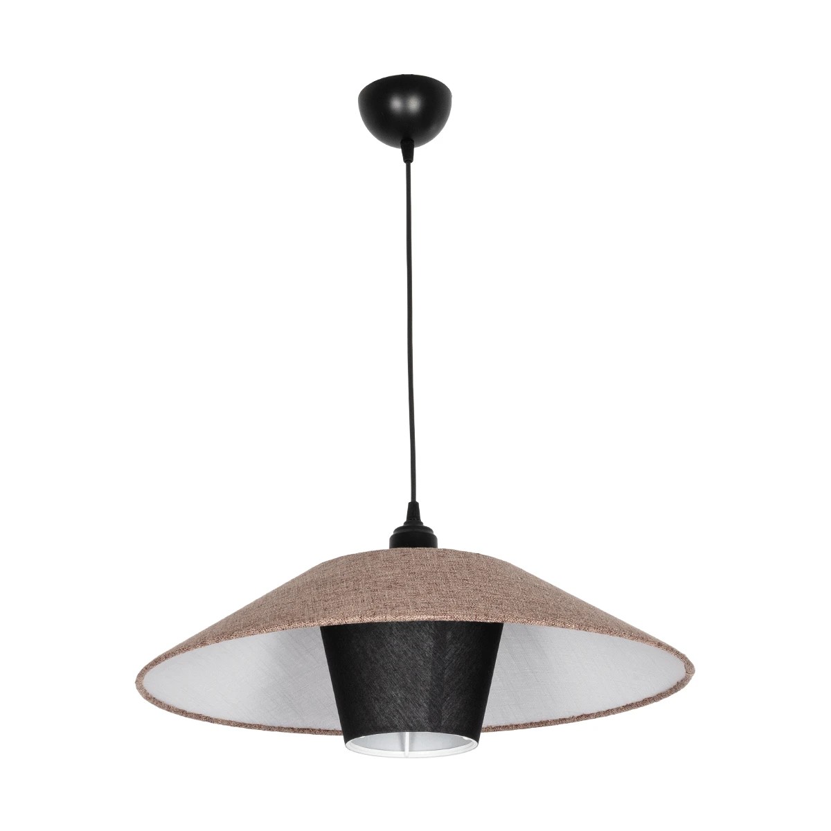 LEDTM® STORM 203-0294 Μοντέρνο Κρεμαστό Φωτιστικό Οροφής με Ντουί 1 x E27 AC 220-240V IP20 - Μαύρο & Μπεζ - Μ50 x Π50 x Υ24cm - Image 3