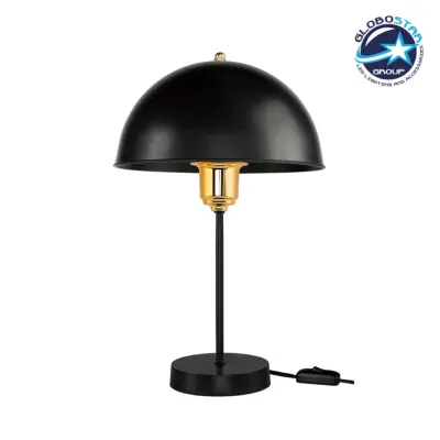 LEDTM® GAZETA 203-0298 Μοντέρνο Επιτραπέζιο Φωτιστικό Πορτατίφ με Ντουί 1 x E27 AC 220-240V IP20 - Μαύρο & Χρυσό - Μ25 x Π25 x Υ39cm