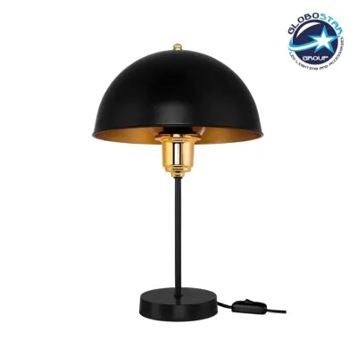 LEDTM® GAZETA 203-0299 Μοντέρνο Επιτραπέζιο Φωτιστικό Πορτατίφ με Ντουί 1 x E27 AC 220-240V IP20 - Μαύρο & Μπρονζέ - Μ25 x Π25 x Υ39cm