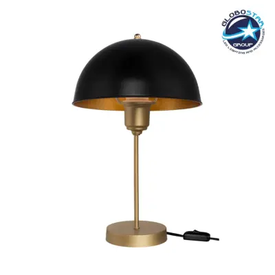 LEDTM® GAZETA 203-0305 Μοντέρνο Επιτραπέζιο Φωτιστικό Πορτατίφ με Ντουί 1 x E27 AC 220-240V IP20 - Μαύρο & Χρυσό - Μ25 x Π25 x Υ39cm