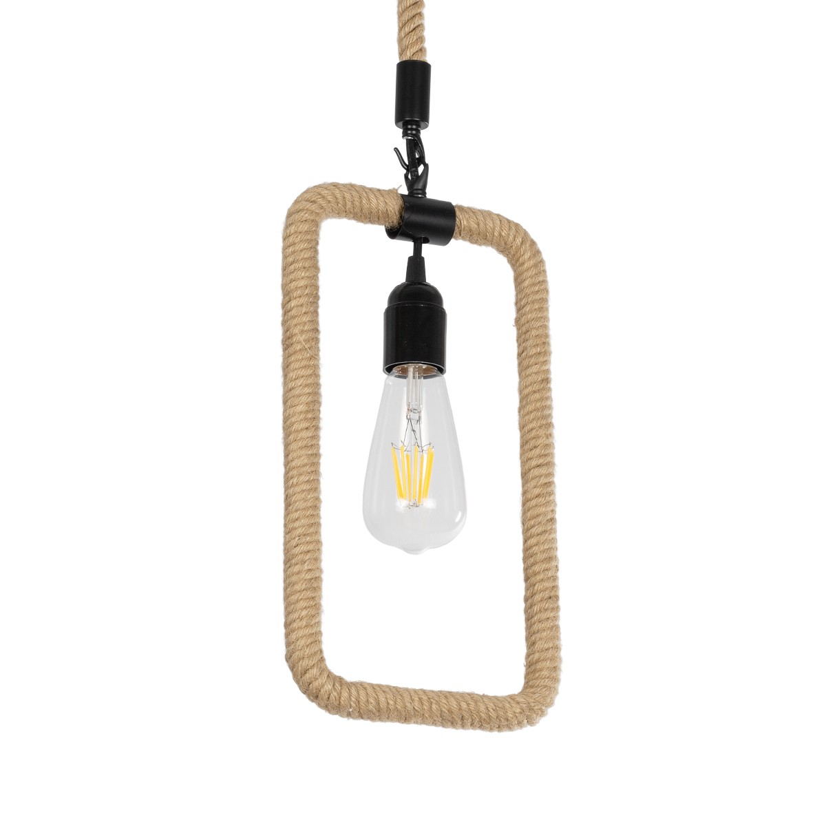 LEDTM® MALVERN 999-0234 Vintage Κρεμαστό Φωτιστικό Οροφής με Ντουί 1 x E27 AC 220-240V IP20 - Μαύρο & Μπεζ - Μ18.5 x Π4 x Υ41.5cm