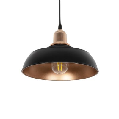 LEDTM® LOAN 203-0280 Μοντέρνο Κρεμαστό Φωτιστικό Οροφής με Ντουί 1 x E27 AC 220-240V IP20 - Μαύρο & Μπρονζέ  - Μ25.5 x Π25.5 x Υ17cm