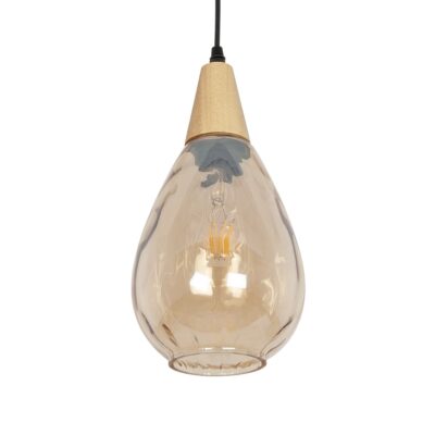 LEDTM® NOAH 999-0185 Μοντέρνο Κρεμαστό Φωτιστικό Οροφής με Ντουί 1 x E27 AC 220-240V IP20 - Μελί & Μπεζ - Μ16 x Π16 x Υ32cm