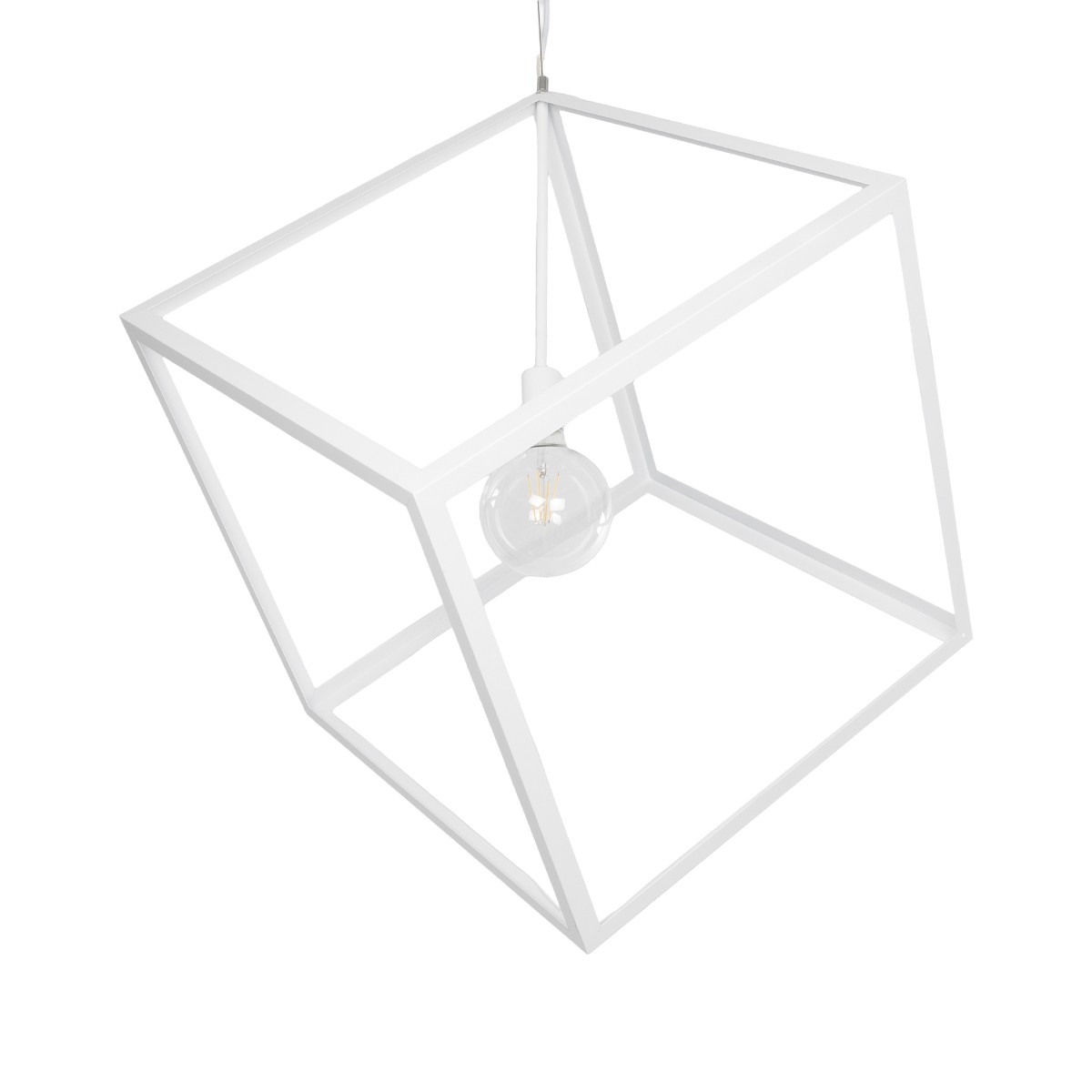 LEDTM® CUBE 999-0217 Μοντέρνο Κρεμαστό Φωτιστικό Οροφής με Ντουί 1 x E27 AC 220-240V IP20 - Λευκό - Μ70 x Π70 x Y87cm