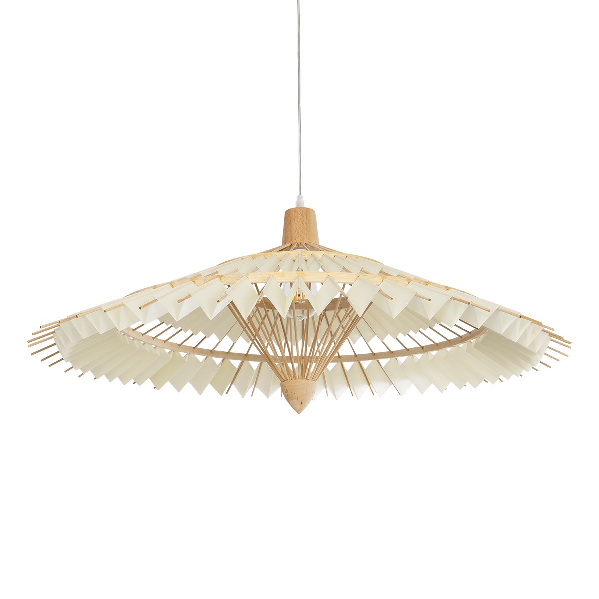 LEDTM® VENTALIA 999-0066 Boho Κρεμαστό Φωτιστικό Οροφής με Ντουί 1 x E27 AC 220-240V IP20 - Μπεζ - Μ83 x Π83 x Υ36cm