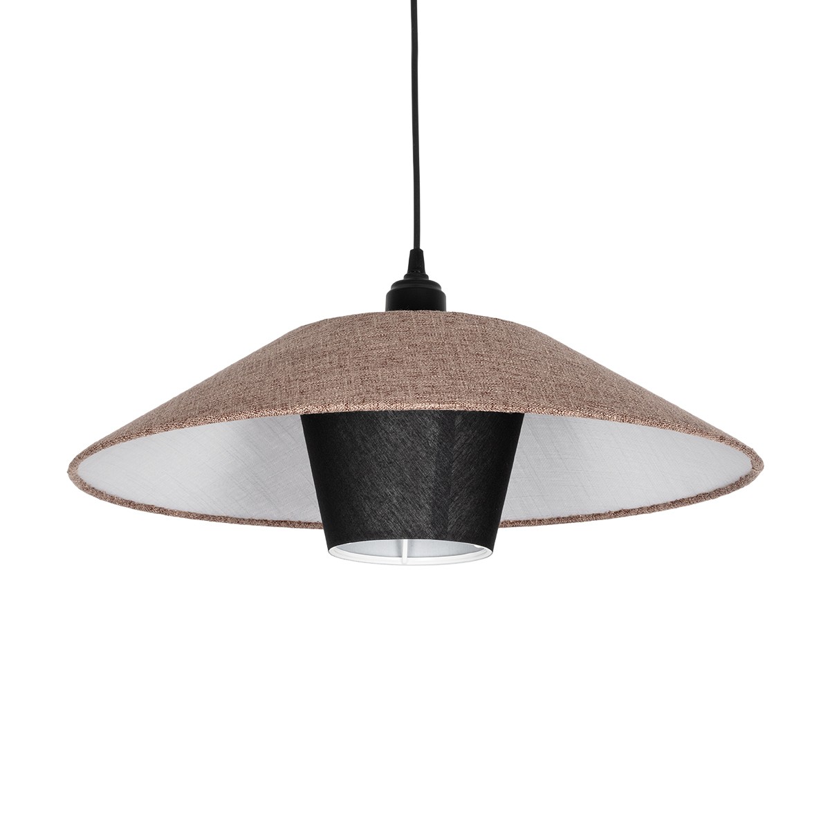 LEDTM® STORM 203-0294 Μοντέρνο Κρεμαστό Φωτιστικό Οροφής με Ντουί 1 x E27 AC 220-240V IP20 - Μαύρο & Μπεζ - Μ50 x Π50 x Υ24cm