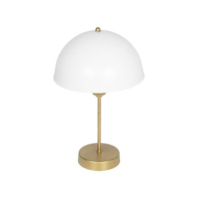 LEDTM® GAZETA 203-0303 Μοντέρνο Επιτραπέζιο Φωτιστικό Πορτατίφ με Ντουί 1 x E27 AC 220-240V IP20 - Λευκό & Μπρονζέ  - Μ25 x Π25 x Υ39cm